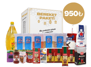 Erzak Paketi için Bereket Paketi içeriği ve fiyatlandırma görseli