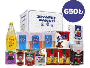 Erzak Paketi için Ziyafet Paketi içeriği ve fiyatlandırma görseli